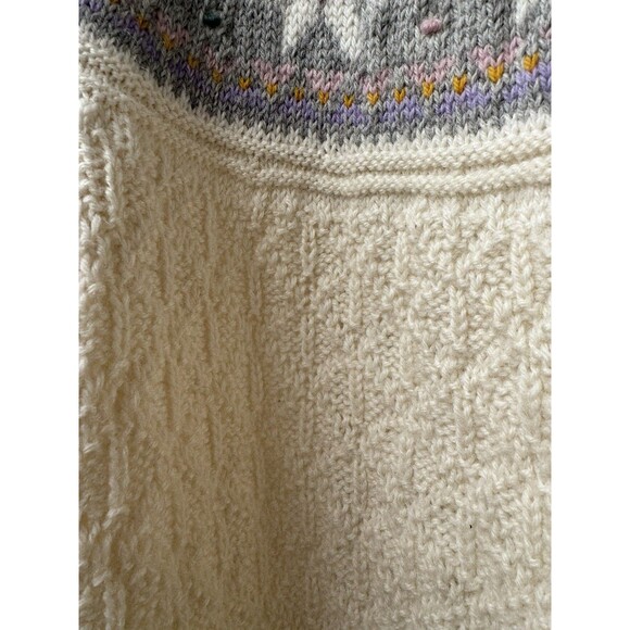 VTG Dale Of Norway Unique Cream Embroidered Wool Sweater Cottagecore Women’s M - Picture 4 of 6